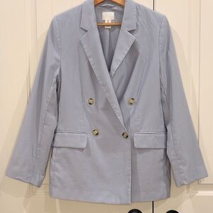 H&M Light Blue Double-Breasted Blazer